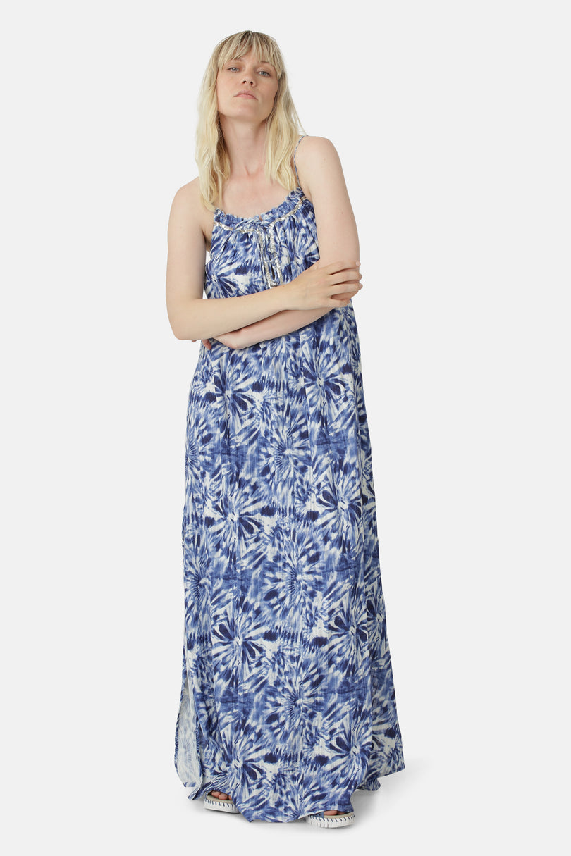 Ilse Jacobsen Long Women's Dress Indigo | UOTKIP-369