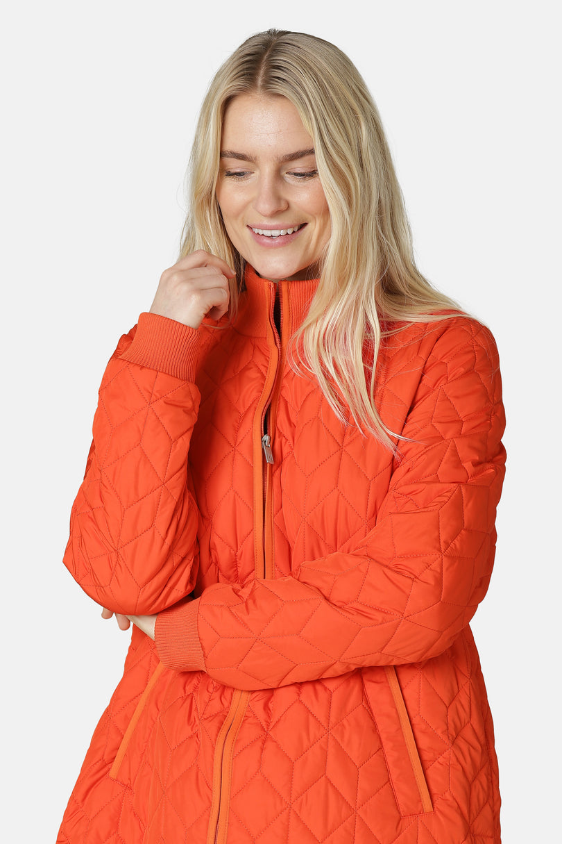 Ilse Jacobsen Padded Quilt Women's Coats Orange | GVSYKX-810