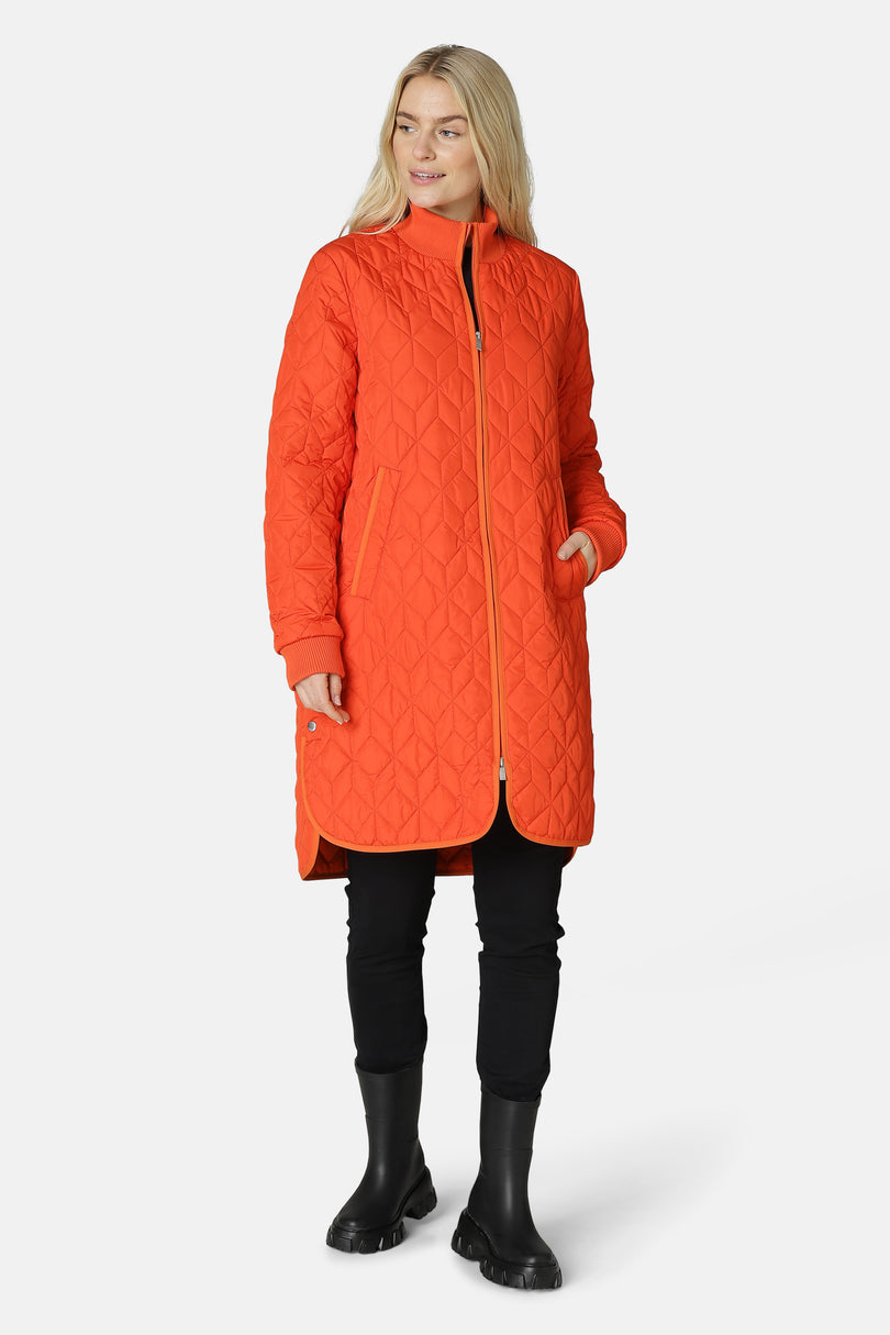 Ilse Jacobsen Padded Quilt Women\'s Coats Orange | GVSYKX-810