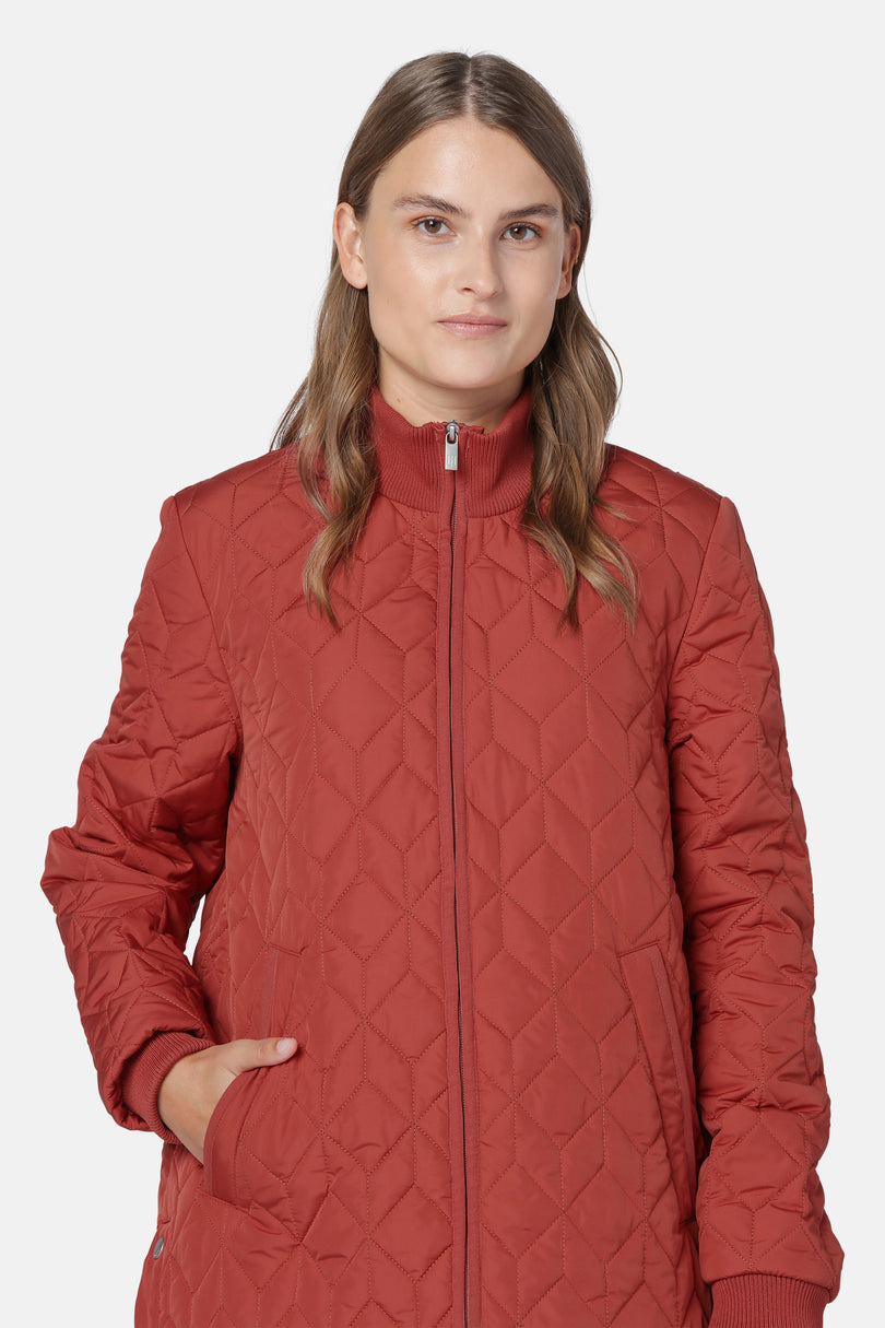 Ilse Jacobsen Padded Quilt Women's Coats Dark Red | STHFCJ-941