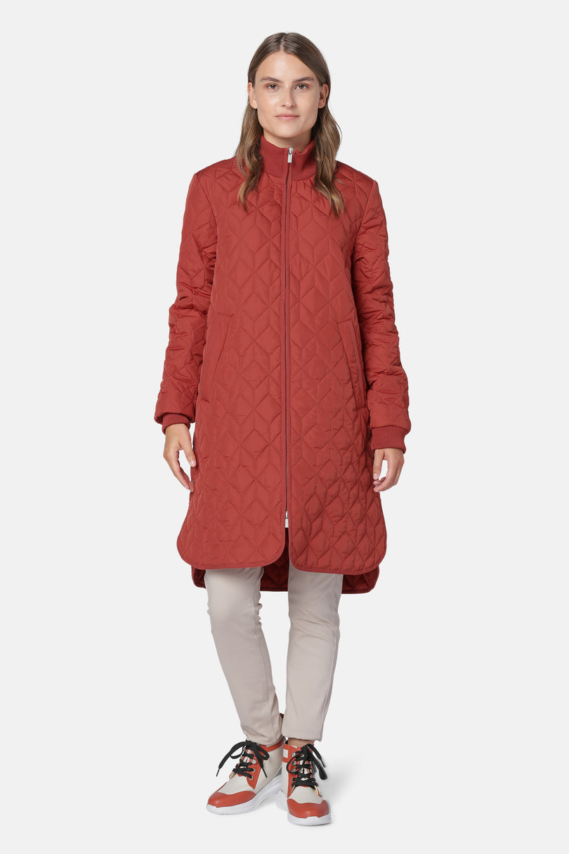 Ilse Jacobsen Padded Quilt Women\'s Coats Dark Red | STHFCJ-941