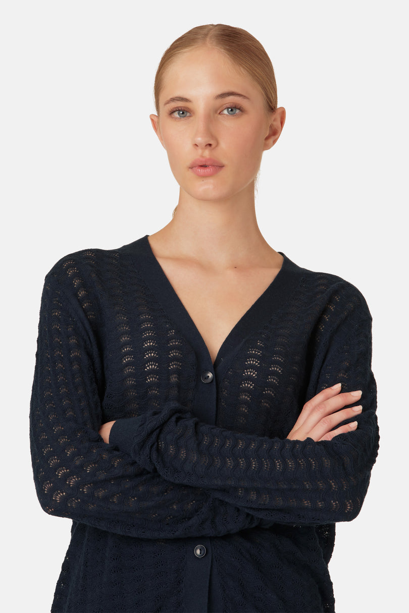 Ilse Jacobsen Women's Cardigan Dark Indigo | TADEGW-963