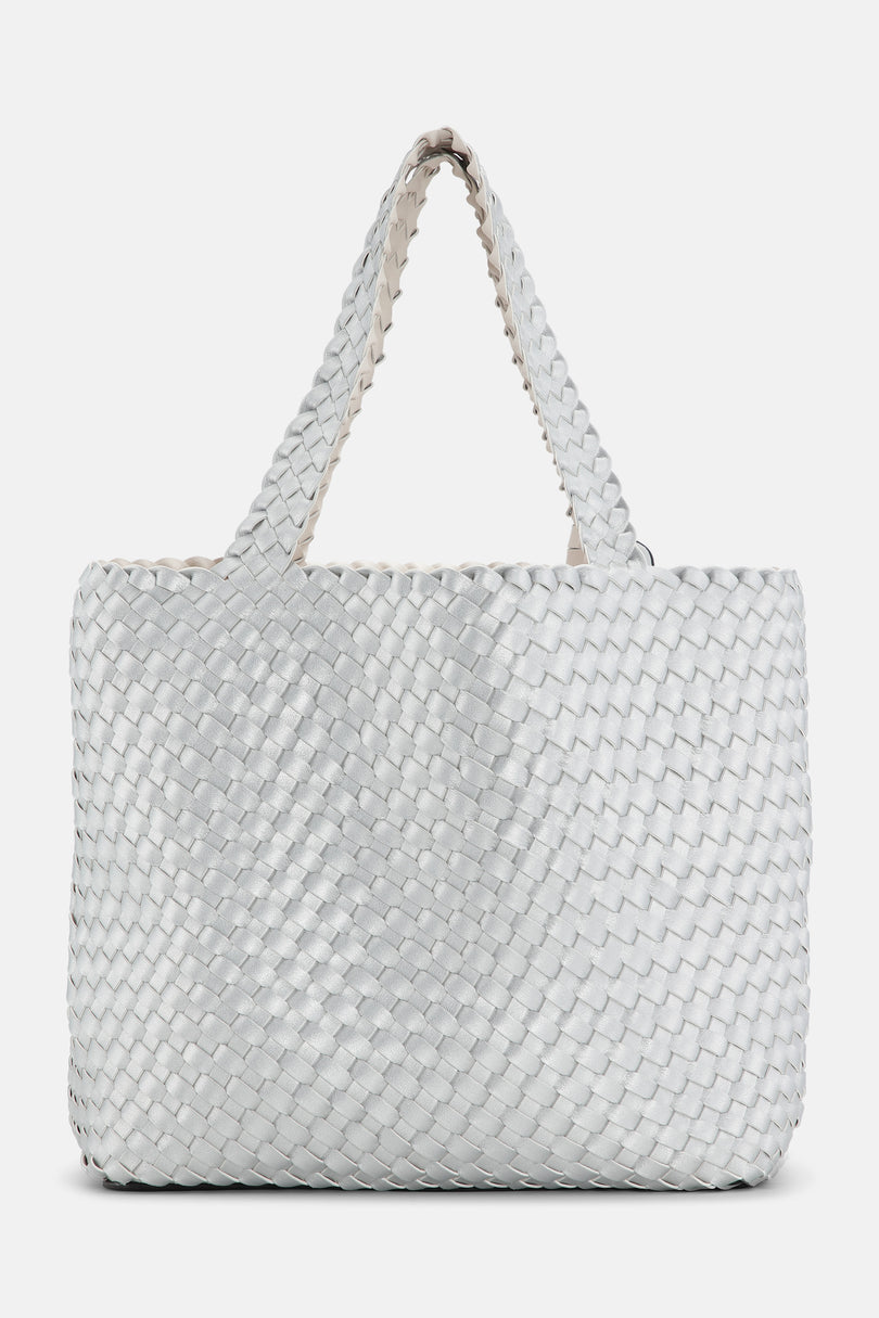 Ilse Jacobsen Women's Tote Bags White Silver | FIKTOC-615