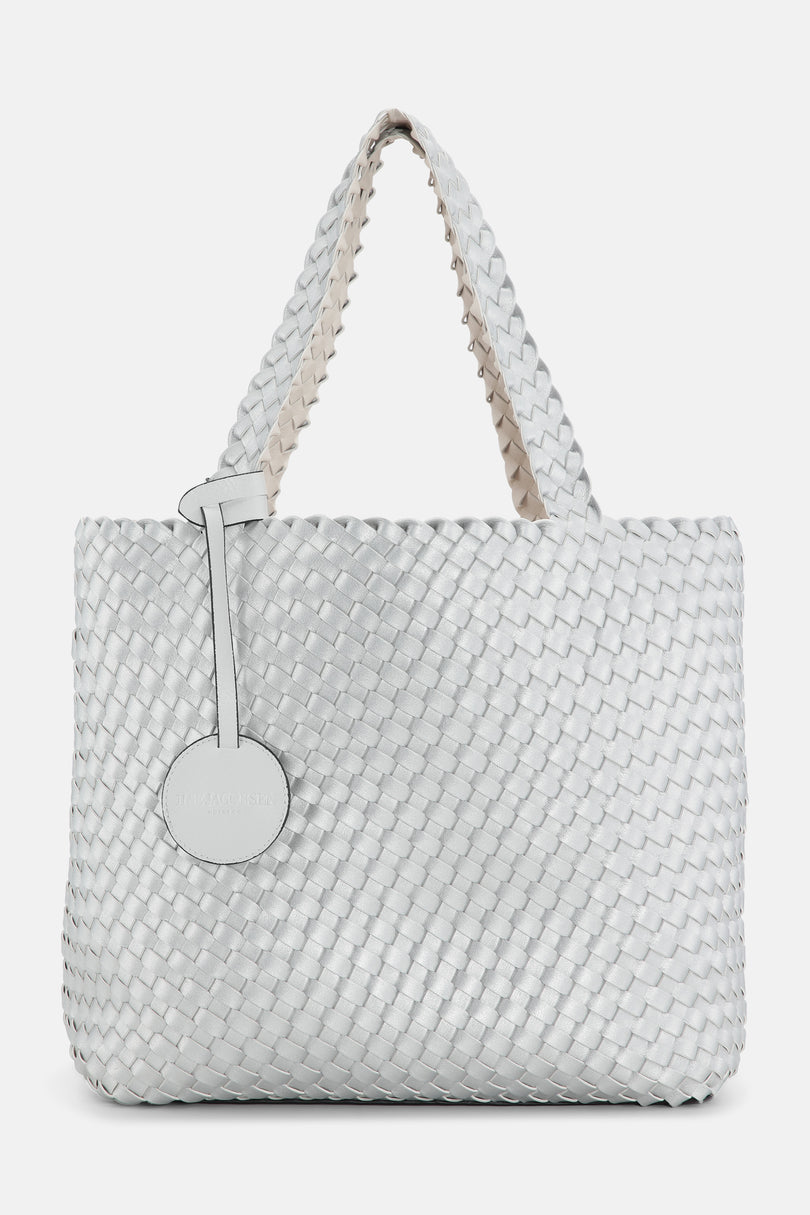 Ilse Jacobsen Women\'s Tote Bags White Silver | FIKTOC-615